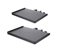 Universal Adjustable Microphone Rack Holders Sound Card Tray 2pcs | Plastic and Stainless Steel Build, Thickened Higher Edges, Black Finish, for Live Broadcast Storage
