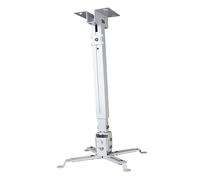 Universal Adjustable Projector Ceiling Mount, 15kg Iron Bracket | Heavy-duty Support, Independent Tilt and Roll Adjustment, Four Double-jointed Arms, White Finish
