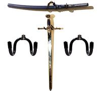 Universal Adjustable Sword, Wall Hook Storage Organizers Rack Display Hanger Wall Mount Stand Collection Holder for Sword,Dagger,Axe,Keyblade,etc - Vertical/Horizontal Display -（2 pack）