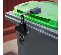 Universal Adjustable Wheelie Bin Lock with Padlock - No Drilling No Glueing - Secure Bin Lids from Theft, Wind & Animals (Number Padlock)