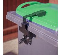 Universal Adjustable Wheelie Bin Lock with Padlock - No Drilling No Glueing - Secure Bin Lids from Theft, Wind & Animals (Number Padlock)