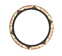 Universal African savannah giraffe calf Print Car Steering Wheel Cover â€“ Breathable & Sweat-Absorbent for Sedans, SUVs, Trucks