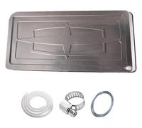 Universal Air Conditioner Drip Tray,Stainless Steel Metal,Condensation Drain Pan Fitting Kit With Pipe(100x48x3.8cm)