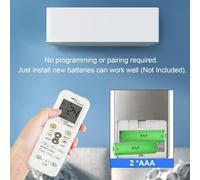 Universal Air Conditioner Remote Control K-1028E Compatible with Most AC Brands Long Distance Transmission and Automatic Code Search White Grey