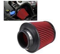 Universal Air Filter, Universal Car Modification High Flow Inlet Air Intake Round Cone Air Filter Cleaner for All Models(76mm)