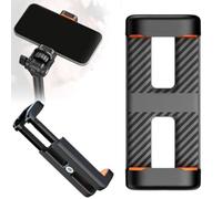 Universal All Metal Mobile Phone Clamp, 2025 Universal Smartphone Clip, with 1/4 in Screw Holes Tripod Mount Adapter Adjustable Width, Photography and Live for Shooting Bracket Freely Clip (orange)