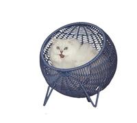 Universal All Season Comfort Semi Closed Removable Washable Multi Functional Cat Litter Kennel Imitation Rattan Weave with Stable Grip Odor Breathable Design Handwoven PP Craftsmanship