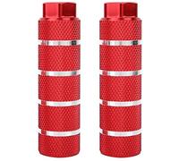 Universal Aluminium Alloy Large Hole Mountain Bike Rocket Launcher Rear Foot Pedal Durable Strong Bicycle Foot Pegs for Adults Kids Biking Accessories Blue Red 100mm (Bazooka rear pedal red (big hole