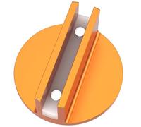 Universal Aluminum Grooved Magnetic Jack Pad, Jacking Puck Pinch Weld (Slot Width 1cm/0.39Inch), Frame Rail Adapter for Vehicles (Qty 1, Blue/Red/Orange) (Orange)