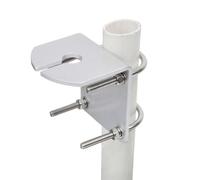 Universal Aluminum Heavy Duty Mount, Outdoor Antenna Pole Mast Mount Bracket with U-Bolts Assembly and Nuts for SO-239 3/8-24 Stud N Type CB Cellular Trucker Antenna (16MM Center of Hole)