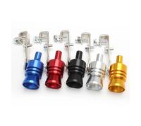Universal Aluminum Turbo Sound Exhaust Muffler Pipe Whistle Car Blow Off Valve Tip Simulator Whistler(Gold-L)