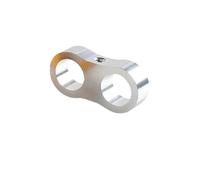 Universal AN4 AN6 AN8 AN10 Billet Aluminum Hose Seprator Clamp Fuel Pipe Tube Line Separator Kit for Dual Oil Water Turbo Hose Pipe(AN4 Silver)