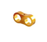 Universal AN4 AN6 AN8 AN10 Billet Aluminum Hose Seprator Clamp Fuel Pipe Tube Line Separator Kit for Dual Oil Water Turbo Hose Pipe(AN6 Gold)
