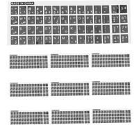 Universal Arabic Keyboard Stickers 10 Sheets Replacement Laptop Keyboard Decal Black Background White Letters for Computer Accessories and Notebook Use Nice processing