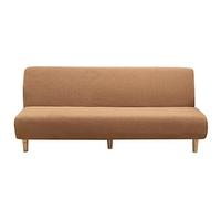 Universal Armless Sofa Cover - Elastic Solid Fabric Slipcover for Full Folding Couch, Furniture Protector (Camel, Size S) Easy Care