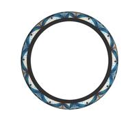 Universal Art Blue Dragonfly Print Steering Wheel Cover – Breathable Steering Wheel for Cars, SUVs, Trucks – Auto Interior Decor