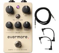 Universal Audio UAFX Evermore Studio Reverb Pedal - Room, Small Hall, Large Hall Effects - Bundle with Instrument Cable and 2 Patch Cables