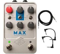 Universal Audio UAFX Max Preamp & Dual Compressor Pedal - Bundle with Instrument Cable and 2 Patch Cables