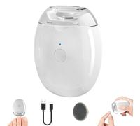 Universal Automatic Fingernail Grinder for Adults, 3-Speed Smart Nail Trimmer LED Light, Built-in Debris Storage, Quiet USB Rechargeable for Thick Nails, One Additional Grinding Head Included (A)