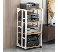 Universal AV Rack with Wheels 2/3/4/5 Tier HiFi Stand Adjustable AV Shelf for Home Theater Living Room Entertainment Center White H89cm