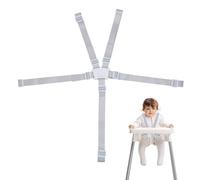 Universal Baby 5 Point Harness Belt, Baby highchair Harness Adjustable Stroller Seat Harness for Children High Chair Safety Belts Baby Strap Restraint Belt Cross Straps(White)