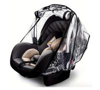 Universal Baby Car Seat Rain Cover with Side Ventilation and Quick-Access Large Window, Transparent - Fits Most Infant Car Seats & Travel Systems, Waterproof & Durable