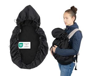 Universal Baby Carrier Cover - Warm Fleece Protection for Cold Weather - Compatible with e.g. Infantino, Momcozy, Ergobaby - Oeko-Tex Certified - Black