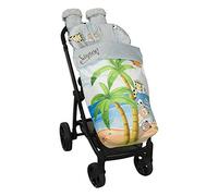 Universal Baby Footmuff with Fleece Feet Cover, Removable with Zips, Machine Washable (Beach)