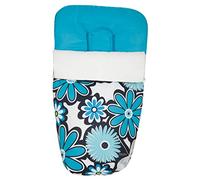 Universal Baby Footmuff with Fleece Feet Cover, Removable with Zips, Machine Washable (Turquoise Flowers)