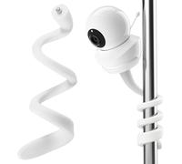 Universal Baby Monitor Mount for Eufy, VTech, Nanit & More | No-Drill Installation with Strong Grip Clamp & Twistable Flexible Arm | 360° Rotation for Crib, Shelf, Desk | Secure, White Bracket