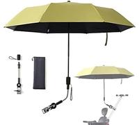 Universal Baby Parasol, Baby Stroller Sun Shade Sun Protection Sun Shade for Strollers, Waterproof Umbrella for Trolley Bike Wheelchair Buggy Fishing, Bicycle Umbrella with Holder Clip Clamp,Yello