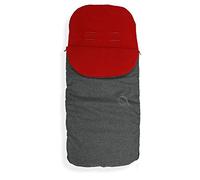 Universal Baby Stroller cosytoes Liner Buggy Padded Footmuff XXL Tall Wide (Waterproof) (Melange Grey/red Fleece)