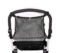 Universal Baby Stroller Organizer Polyester Mesh Tuck Net Storage Bag with Extra Large Storage Space, Non-Slip and Adjustable Stroller Accessories for Carrying Diaper Toys and Snacks (Black)