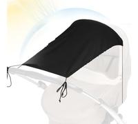 Universal Baby Sunshade for Pram, Buggy and Carrycot, Sun Sail with UV Protection 50+, Blackout Blind for Pushchairs, Black