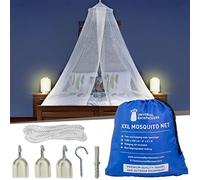 Universal Backpackers Mosquito Net for Single to King-Sized Beds - Bed Canopy with 2 Openings - Conical Design for Decoration or Travel - Free Bag & Hanging Kit for Easy Setup
