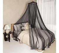 Universal Backpackers Mosquito Net with Adhesive Hooks for Travel and Decoration - 2 Openings or Fully Enclosed Black Mosquito Net for Double and Single Bed - Premium Quality Canopy and Materials