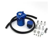 Universal Baffled Oil Catch Tank Can Reservoir With Air Filter 300ml Aluminum Alloy Auto Engine Parts Diesel Filter Water Sensor(Blue)
