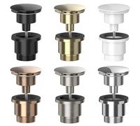 Universal Basin Sink Waste Solid Brass Leak Proof Slotted Un-slotted Compatible Eco-Friendly (Matt Black)