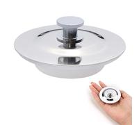 Universal Bath Plug for 40-45mm Holes - Stainless Steel Sink Stopper for Bathroom, Kitchen, and Bathtub, Rustproof Drain Cover Plug with Rubber Seal, Leak-Proof & Easy to Clean