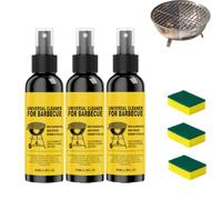 Universal BBQ Cleaner for Greasy Grills, Grill Cleansing Spray, Heavy Duty Grill Grease Destroyer Spray, Ovens and Cookware (3, 100ml)