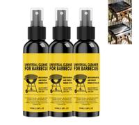 Universal BBQ Cleaner for Greasy Grills, Heavy-Duty Universal BBQ Cleaner, Dissolves Heavy Grease, And Food Residue in Moments, For Outdoor Grills, Ovens, And Microwaves，3PCS