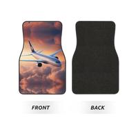 Universal Beautiful Sky Airplane Print Car Floor Mat 4-Piece Set â€“ Automotive Interior Carpet, Front & Rear Protection for SUV Sedan