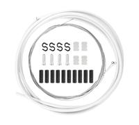 Universal Bike Brake Cable Housing Kit - 25 Piece Kit with PVC Housing Bicycle Gear Shifter Cable Set | Mountain Bike Repair Parts | High Carbon Steel Inner Wires, Caps and S-Buckles