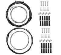 Universal Bike Brake Cable Kit Derailleur Bicycle Shifter Cable Housing Set Transmission Line with O-Rings End Caps for Mountain Road Bike Repair (Black)