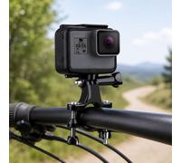 Universal Bike Motorcycle Handlebar Mount with Screw for PULUZ Action Sports Cameras Jaws Flex Clamp Mount for GoPro, Insta360, DJI and Other Action Cameras(Black)