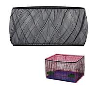 Universal Bird Cage Seed Catcher, Elasticity Airy Gauze Guard Net Cover, Soft Parrot Mesh Skirt Cover, for Round Square Cages (Black, L)