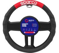 Universal Black And Red Steering Wheel Cover SPC1111 Polyester 38Cm SPARCO