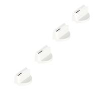 Universal Black or White Control Knobs Compatible with Essential, Beko, Bosch, Hotpoint and Kenwood Oven Cooker & Hob (Pack of 4 + Adaptors) Compatible with. (White)