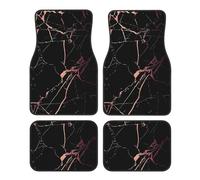 Universal Black rose gold Marble Print Car Floor Mats - Four-Piece Set for Front & Rear, Durable for SUV, Sedan, Van, Truck