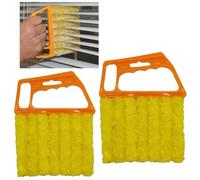 Universal Blind Cleaning Brush,Microfiber Venetian Blind Cleaner Brush Tool,Shutter Brush Works on Vertical/Horizontal Blinds for Dust Removal,Reusable & Washable,2 Pack (Orange)